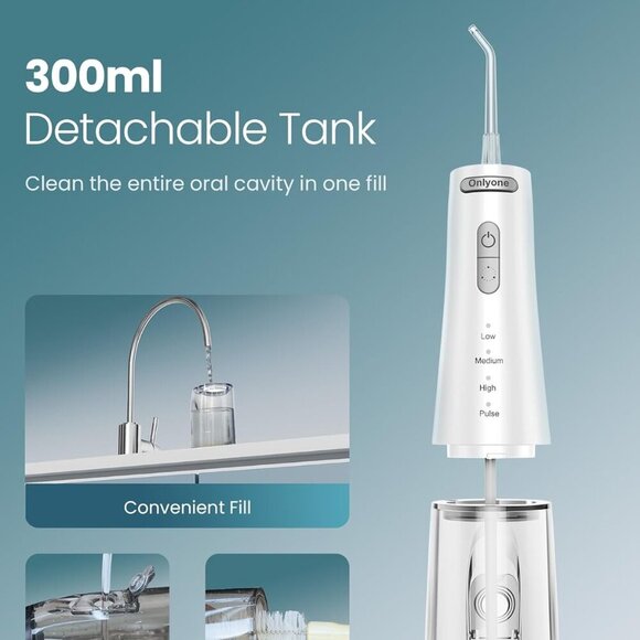 Onlyone Water Dental Flosser Pick for Teeth 300ML Portable Oral Irrigator Rec... - Picture 5 of 8